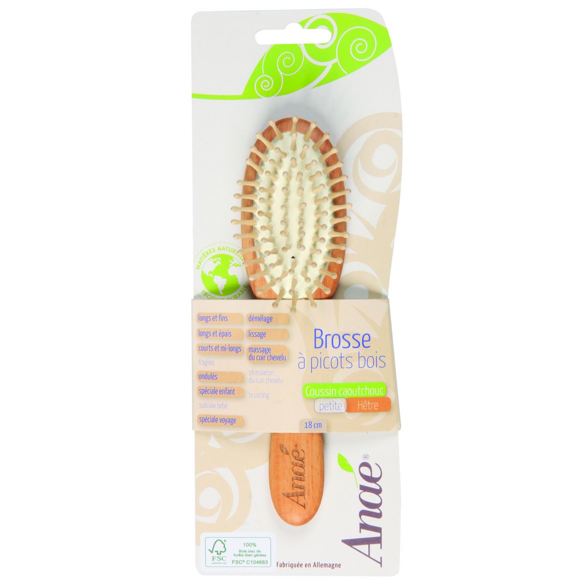 Petite brosse à cheveux en bois - MAKESENZ